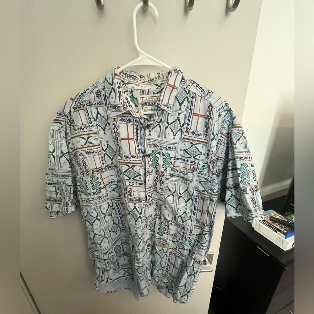Men’s Levi Button Up Short Sleeve Cool Design Retro